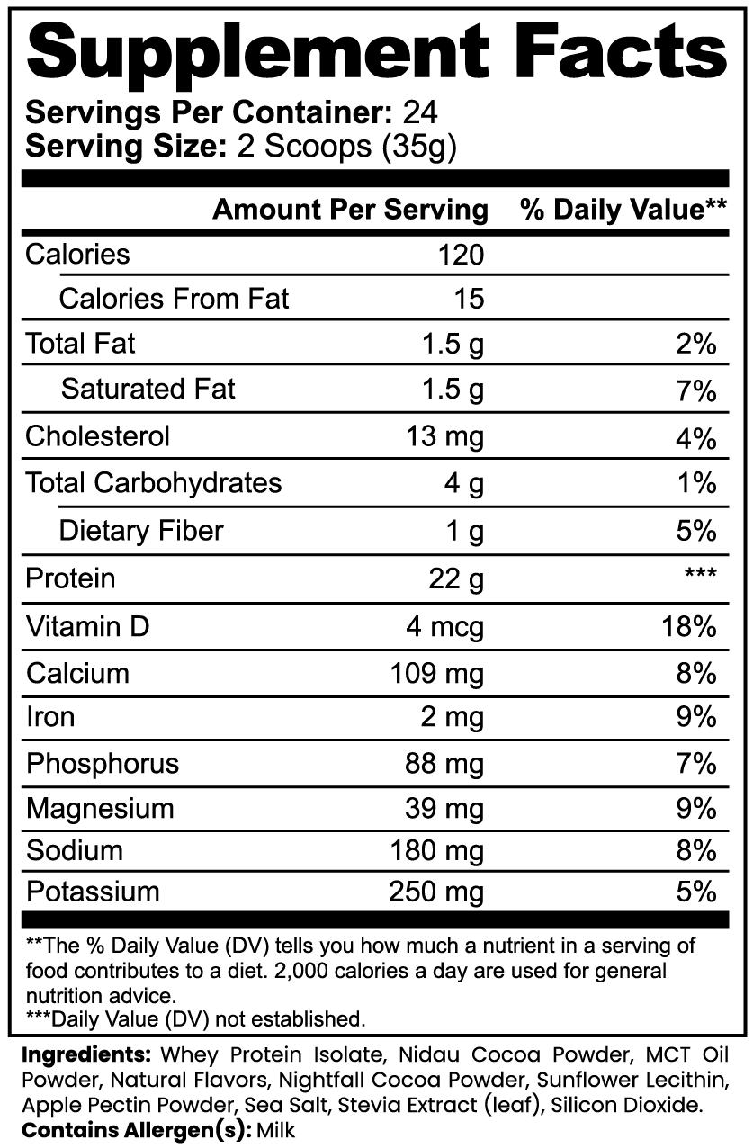 Premium 100% Whey Protein Isolate - Chocolate Flavor