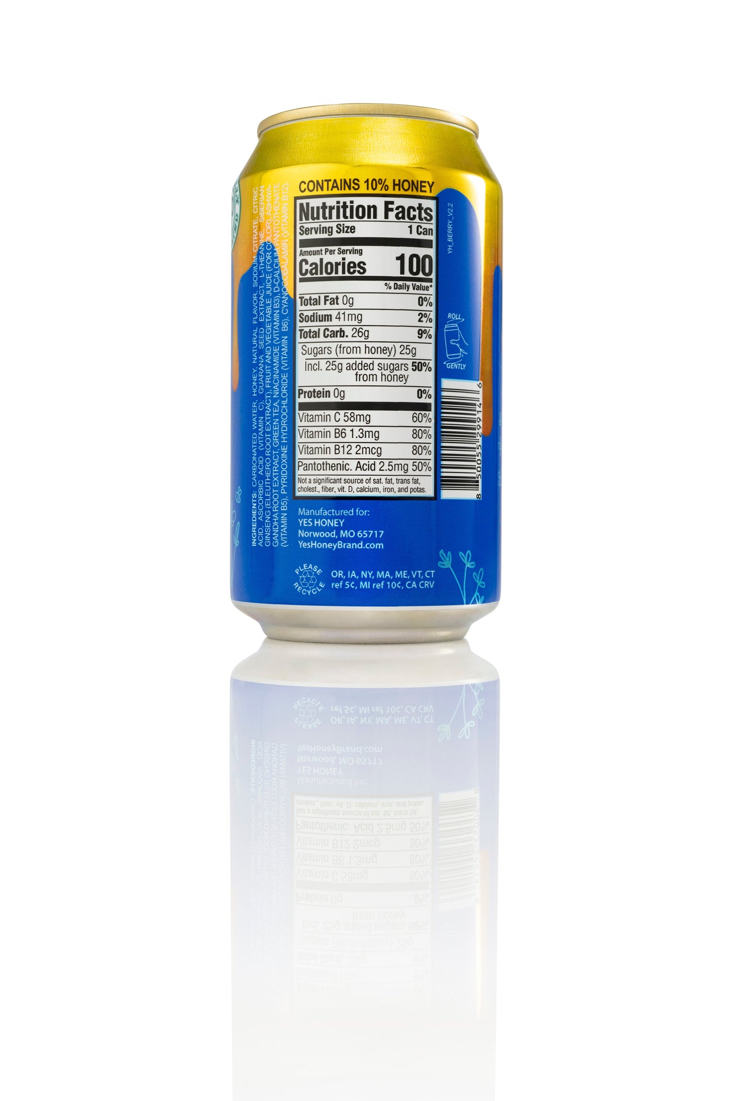 Bee Vitalized Sparkling Honey Sweetened Berry Tea - Korvel