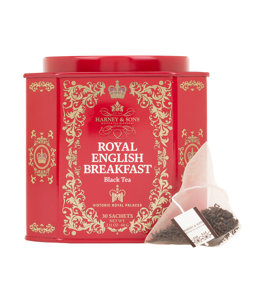 Té Inglés Desayuno Real, Lata HRP de 30 Bolsitas