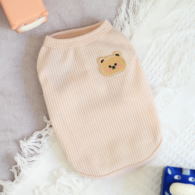 Thin Sleeveless Vest Small Dog Teddy Pomeranian Bears Pet Cat Dog Clothes - Korvel