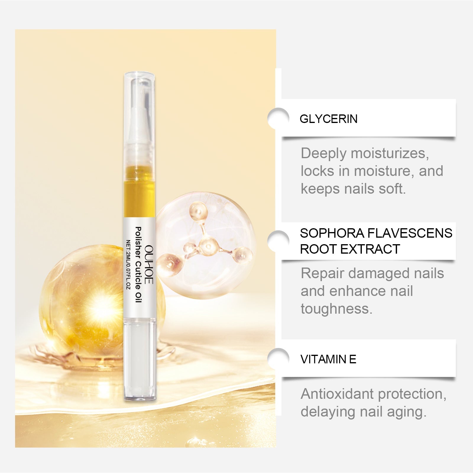 Nail Care Solution Set Improves Soft Nails By Moisturizing Cuticle And Repairing Nails - Korvel