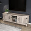 Grey Walnut TV Stand Storage Media Console with Two Doors
