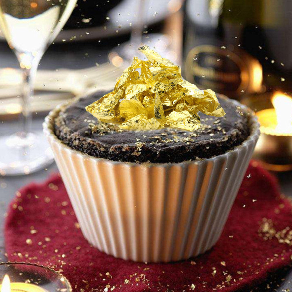 Gold Foil Pastry Decorations for Elegant Baking
