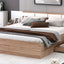Queen Size Platform Bed with Headboard and Storage, Natural