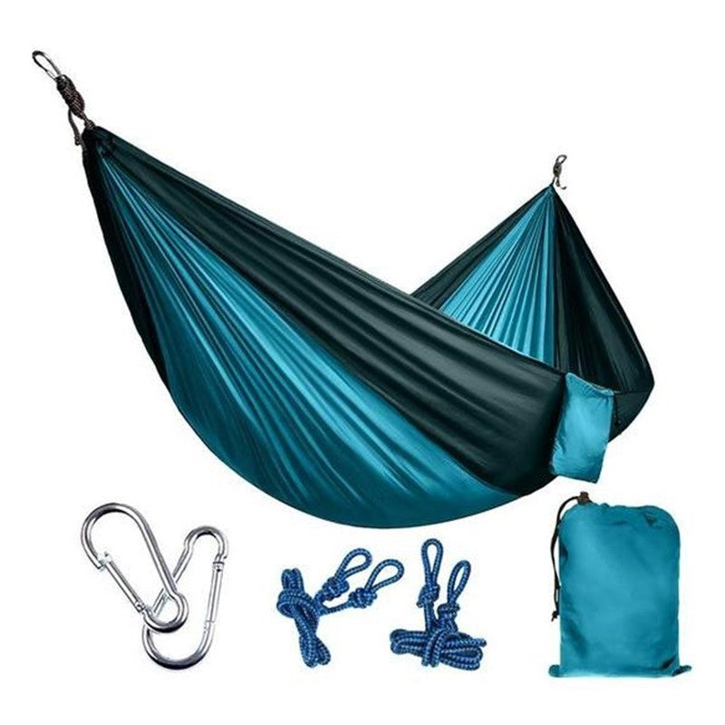 Portable Double Hammock - Durable Nylon for Outdoor Relaxation