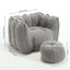 Soft Bean Bag Chair with High Resilient Foam(Chips)for living room and bedroom,Comfortable Square Lazy Sofa with Footstool - Korvel