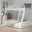 Premium Metal Floor Bunk Bed - Twin over Full in White