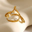 18k Gold Stainless Steel Irregular Opening Ring