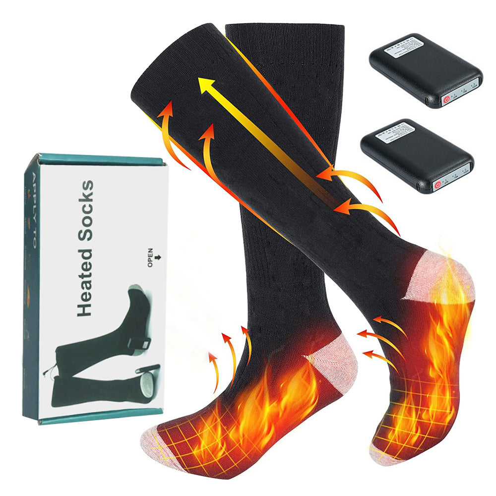 3-speed heating socks with charging intelligent heating warm feet outdoor anti cold long socks for warmth - Korvel