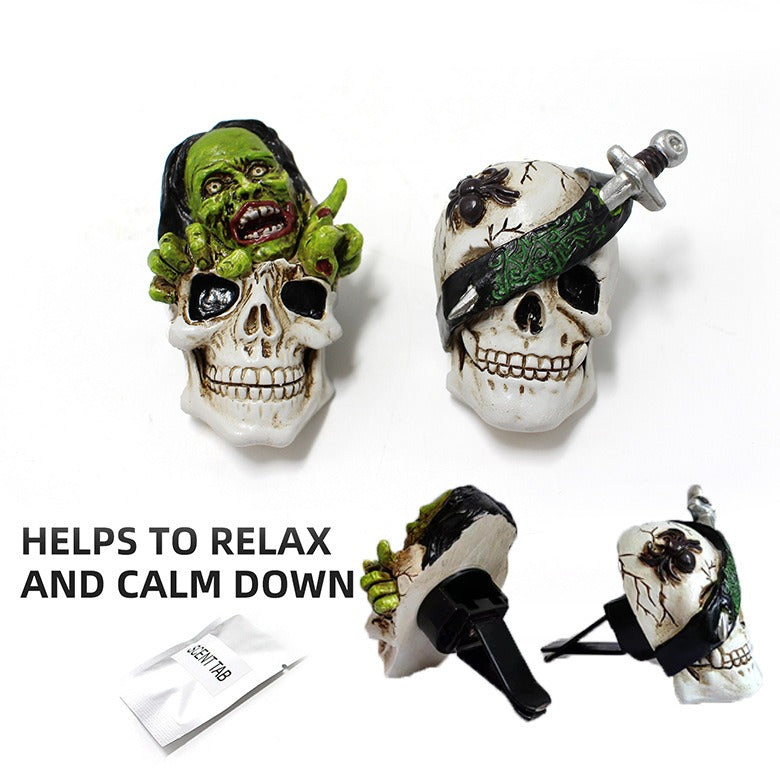 Undead Ghost Head Aromatherapy Clip Resin Car Air Outlet Aromatherapy Pendant - Korvel