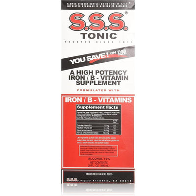 Suplemento Líquido de Hierro y Vitamina B SSS Tonic - 20 Fl. Oz