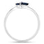 Bague de fiançailles en saphir bleu de 0,26 carat en argent sterling .925