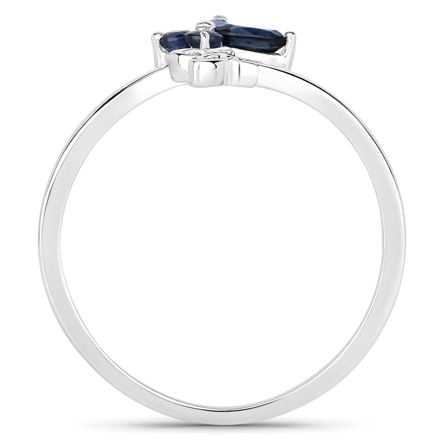 Bague de fiançailles en saphir bleu de 0,26 carat en argent sterling .925