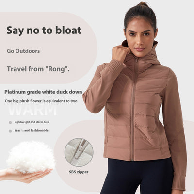 Premium Women's Thin Hood Down Jacket - Windproof & Waterproof
