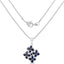 Pendentif en saphir bleu véritable de 3,68 carats en argent sterling