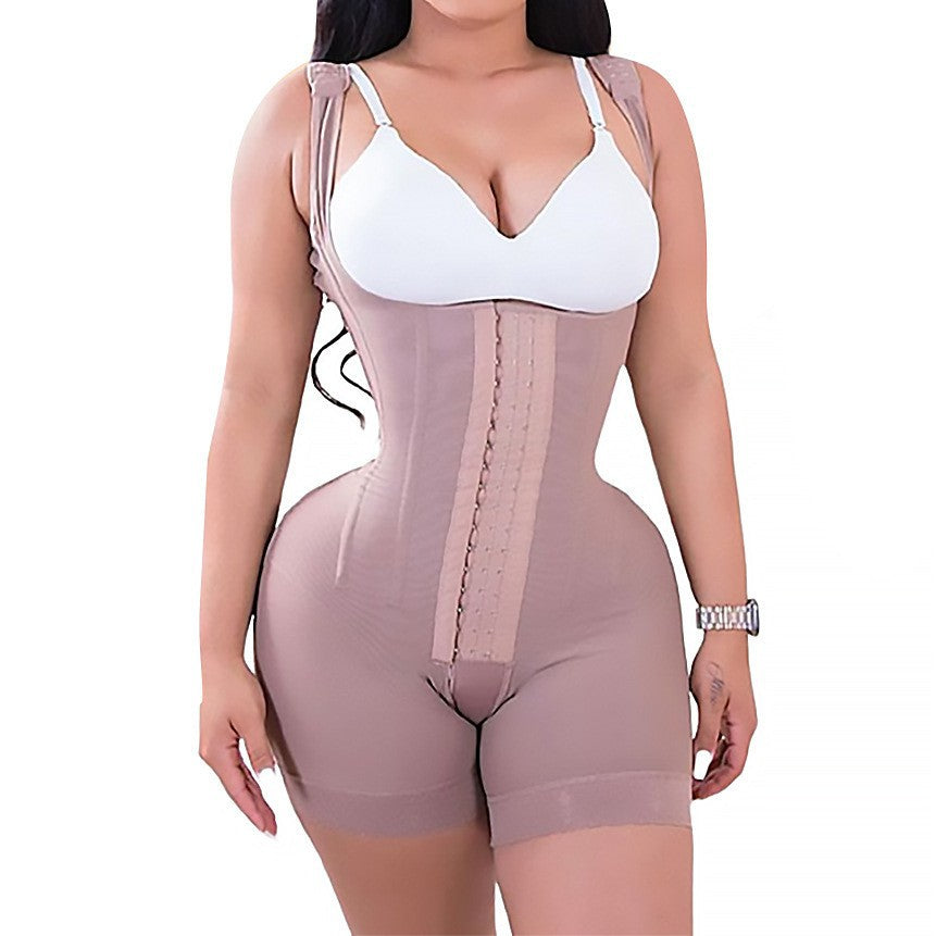European and American abdominal jumpsuit tight fitting and hip lifting pants anti slip drop glue plastic pants lace buckle shaping drawstring pants - Korvel