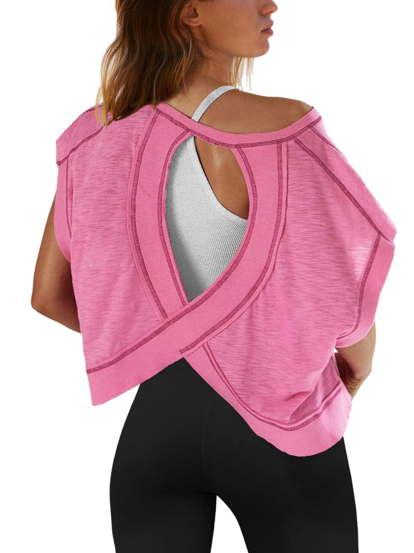 Crop Top de Yoga Sportif Femme Sans Dos - Décontracté et Respirant