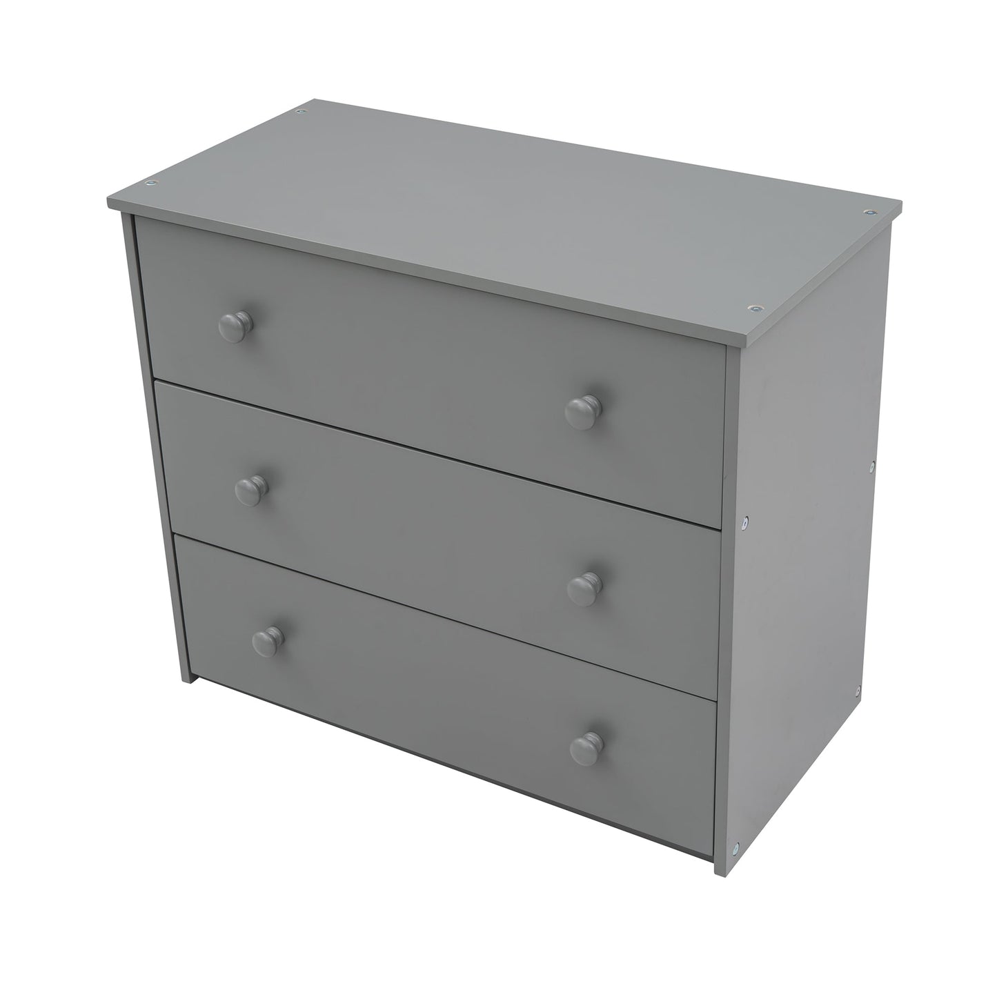 Low Study Twin Loft Bed with Cabinet and Rolling Portable Desk - Gray (OLD SKU :LP000113AAE) - Korvel