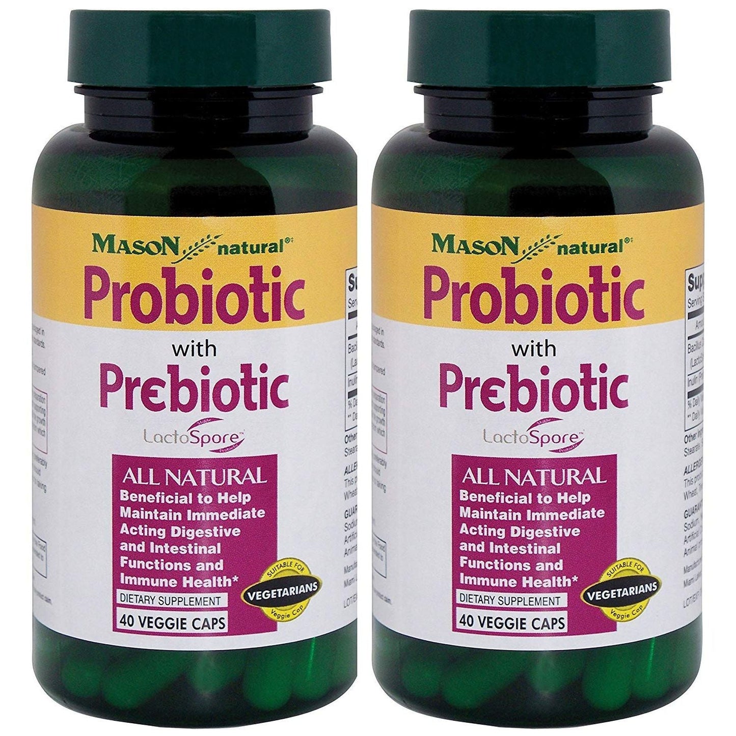 Mason Natural Probiotic con Prebiótico - 40 Cápsulas Vegetales