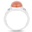6.54 Carat Genuine Peach Moonstone & Tanzanite Sterling Silver Ring