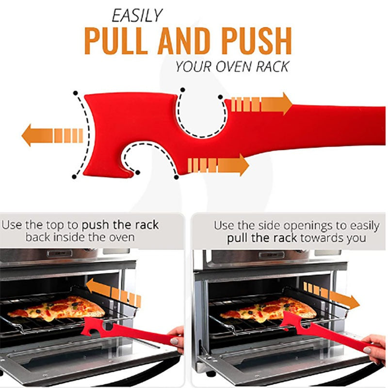 Oven baking tray tool kitchen multifunctional push-pull rod non scalding hand push-pull device - Korvel