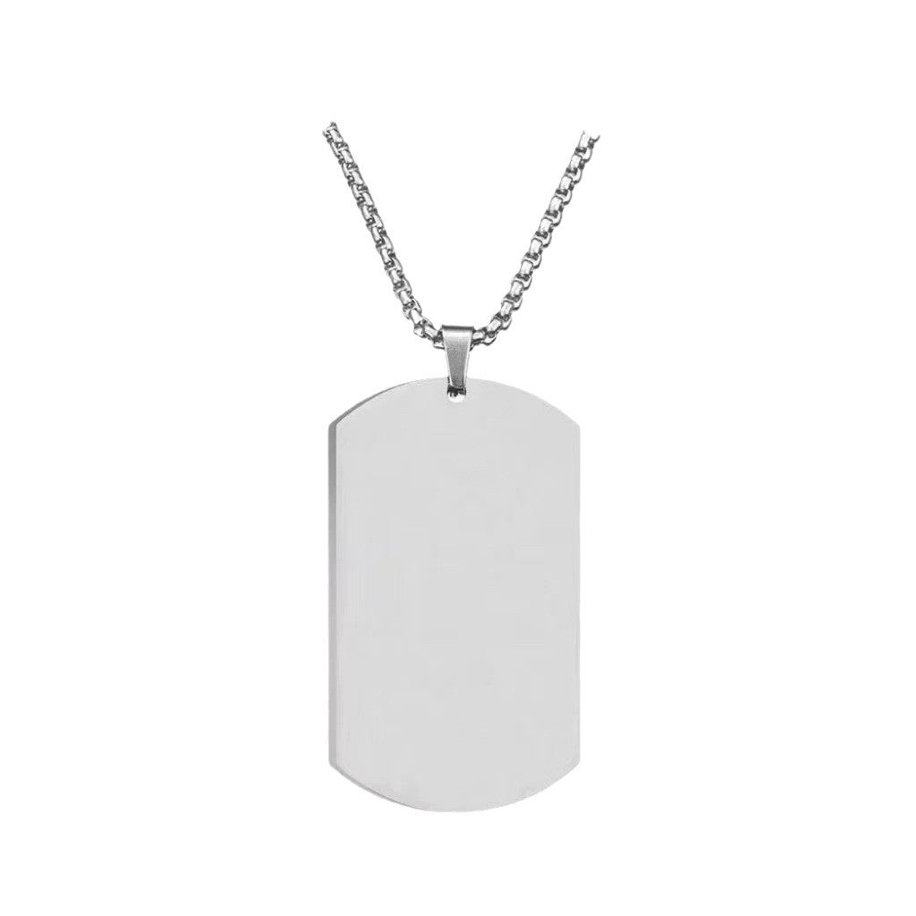 European and American high-end stainless steel military brand necklace engraved pendant jewelry - Korvel
