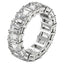 Anillo de Eternidad con Diamante Creado en Laboratorio Corte Esmeralda en Oro Blanco de 14k