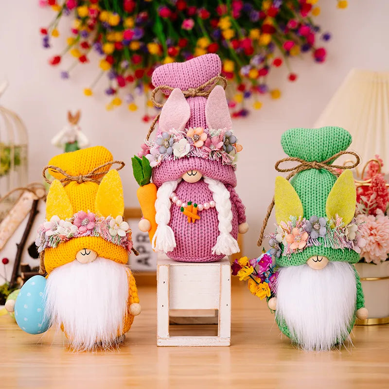 Easter Decorations Easter Knitted Rudolf Rabbit Doll Decoration - Korvel
