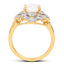 14K Yellow Gold Plated Opal and White Topaz Sterling Silver Ring