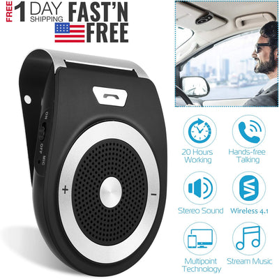 Gbruno Car Wireless Speakerphone - Hands-Free Calling & Music