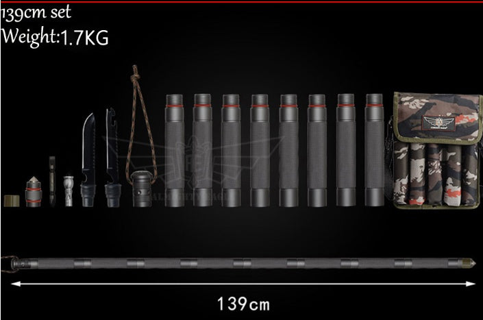 Multifunctional Tactical Alpenstock for Hiking and Camping
