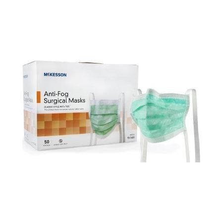 Mascarillas McKesson Nivel 1 - Plisadas con Cintas, Verde, 50ct