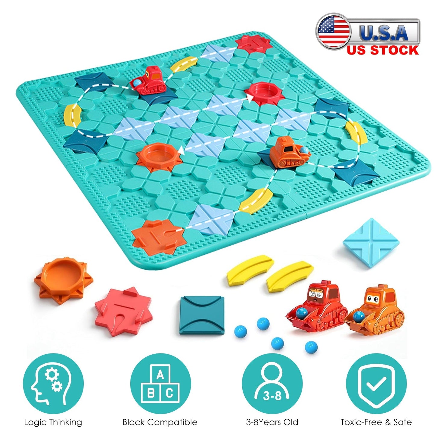 Juego de rompecabezas GBruno Kids Logical Road Builder
