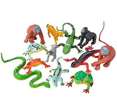 Oasis Supply Safari Jungle Animal Playset Cake Topper Kit - 12 pcs