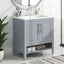 30" Bathroom Vanity with Sink, Multi-functional Bathroom Cabinet with Doors and Drawers, Solid Frame and MDF Board, Grey - Korvel