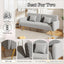 70.47" Gray Fabric Double Sofa with Split Backrest and Two Throw Pillows - Korvel