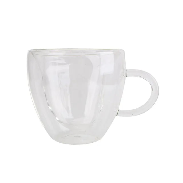180ml/240ml Heart Love Shaped Tea Beer Mug Juice Cup Coffee Cups Mug Gift Double Layer Glass Mug Heat-Resisting Drinkware - Korvel