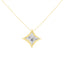 10K White Gold Bezel Set Solitaire Diamond Kite Pendant Necklace - 18"