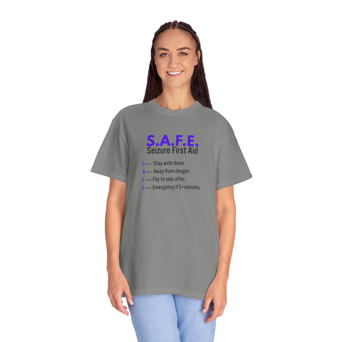 S.A.F.E. Seizure First Aid T-Shirt – Epilepsy Awareness Tee