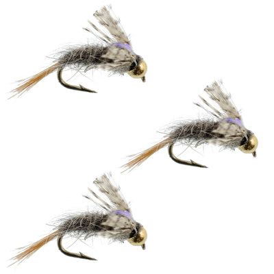 Pack de 3 mouches Barrs Baetis Emerger BWO pour la pêche à la mouche - Taille 14