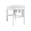 Twin Loft Bed with built-in desk and bookcase of three compartments, Guardrails and Ladder,White - Korvel
