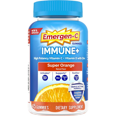 Gomitas Emergen-C Immune+ - Sabor Naranja Super (45 Conteos)