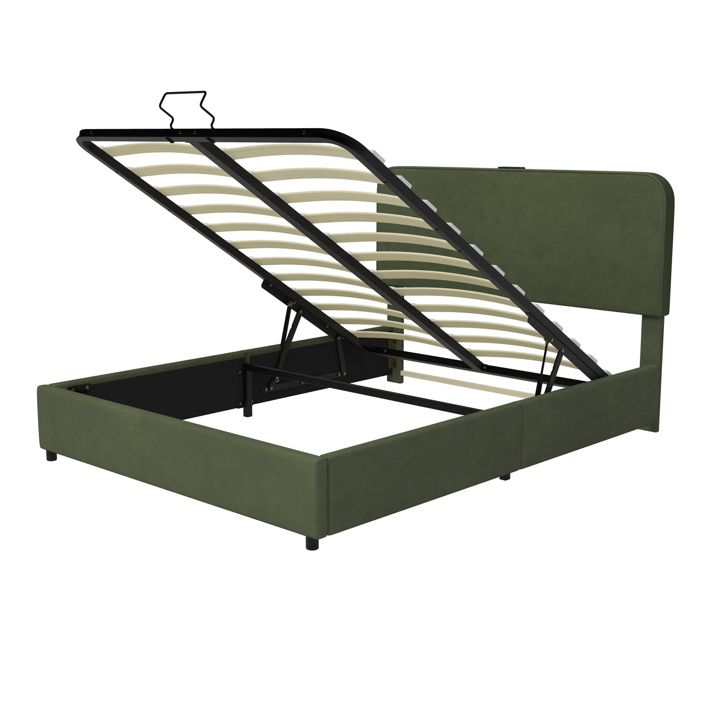 Hydraulic Storage Bed with RGB LED Lights and Bluetooth Speaker