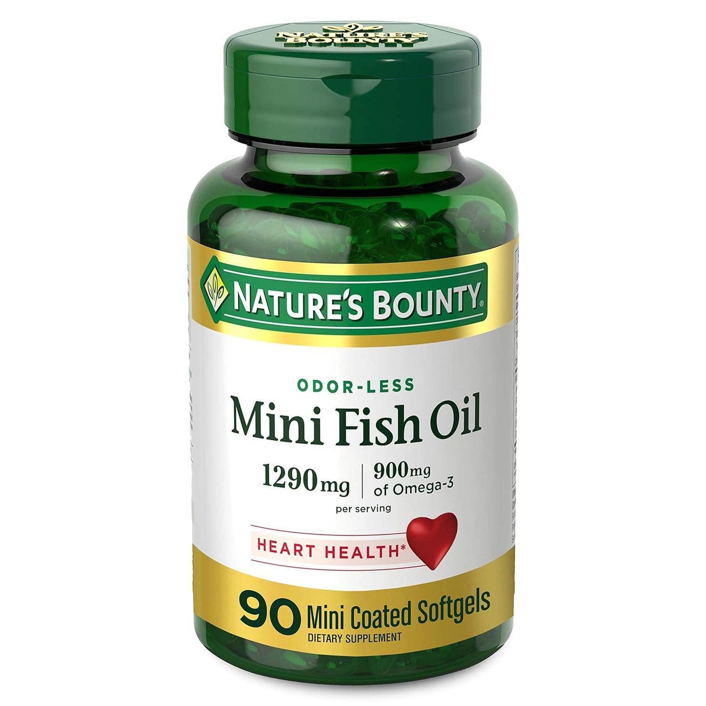 Mini cápsulas blandas de aceite de pescado de Nature's Bounty, 1290 mg, 90 unidades