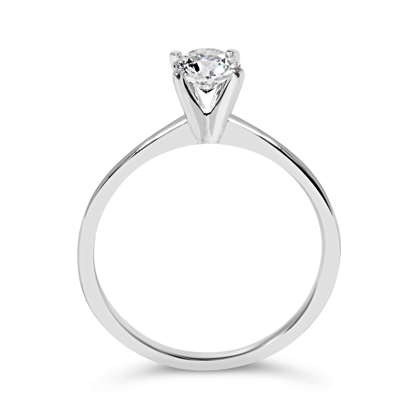 Bague de fiançailles solitaire en diamant cultivé en laboratoire en or blanc 14K - Taille 7