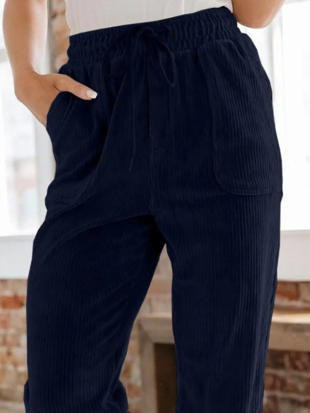 Drawstring Pants with Pockets - Korvel