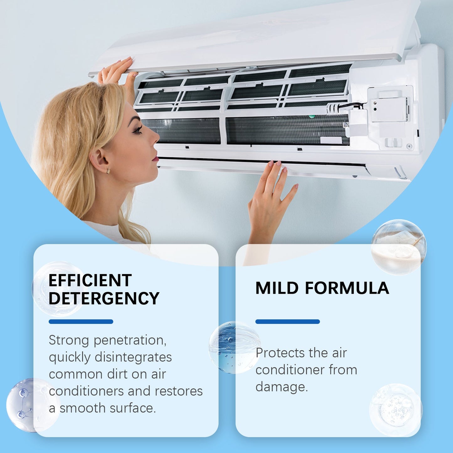 Air Conditioner Cleaner, Household Hanging Cabinet Air Conditioner Decontamination Deodorization Bubble Decontamination Stain Spray - Korvel