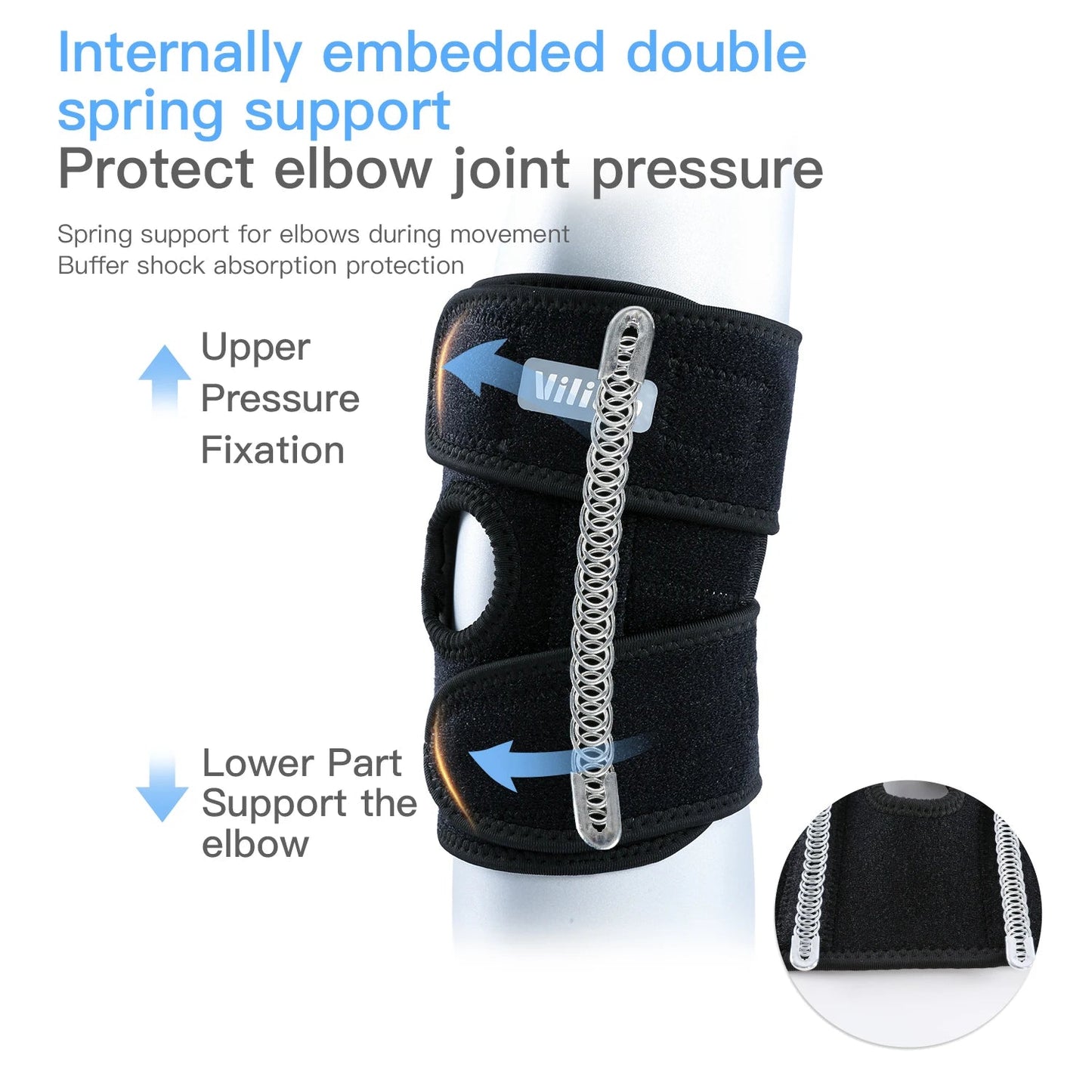 Protector de Codo de Fútbol Transpirable con Soporte de Resorte