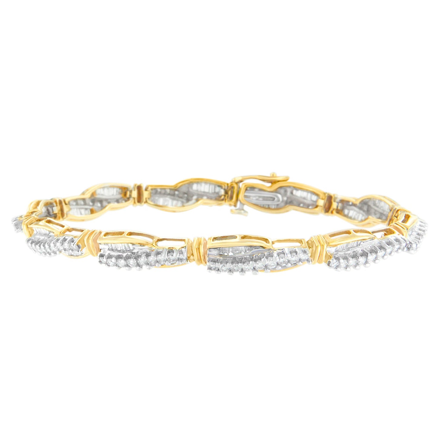 Bracelet en Diamant Winding Love en Or Jaune 14K - 3,00 cttw