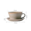 Juego de Taza de Café y Plato de Cerámica Artesanal Gruesa